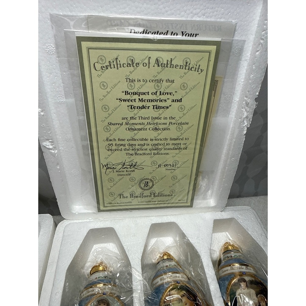 Bradford Editions Shared Moments Heirloom Porcelain Ornaments 3 Sets NEW In Box - Picture 8 of 10